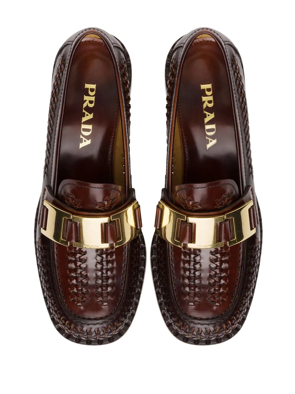 buckled woven loafers - 4