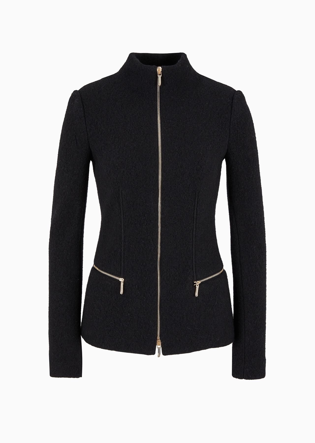 Cotton, wool and cashmere double cloth zipped jacket - 1