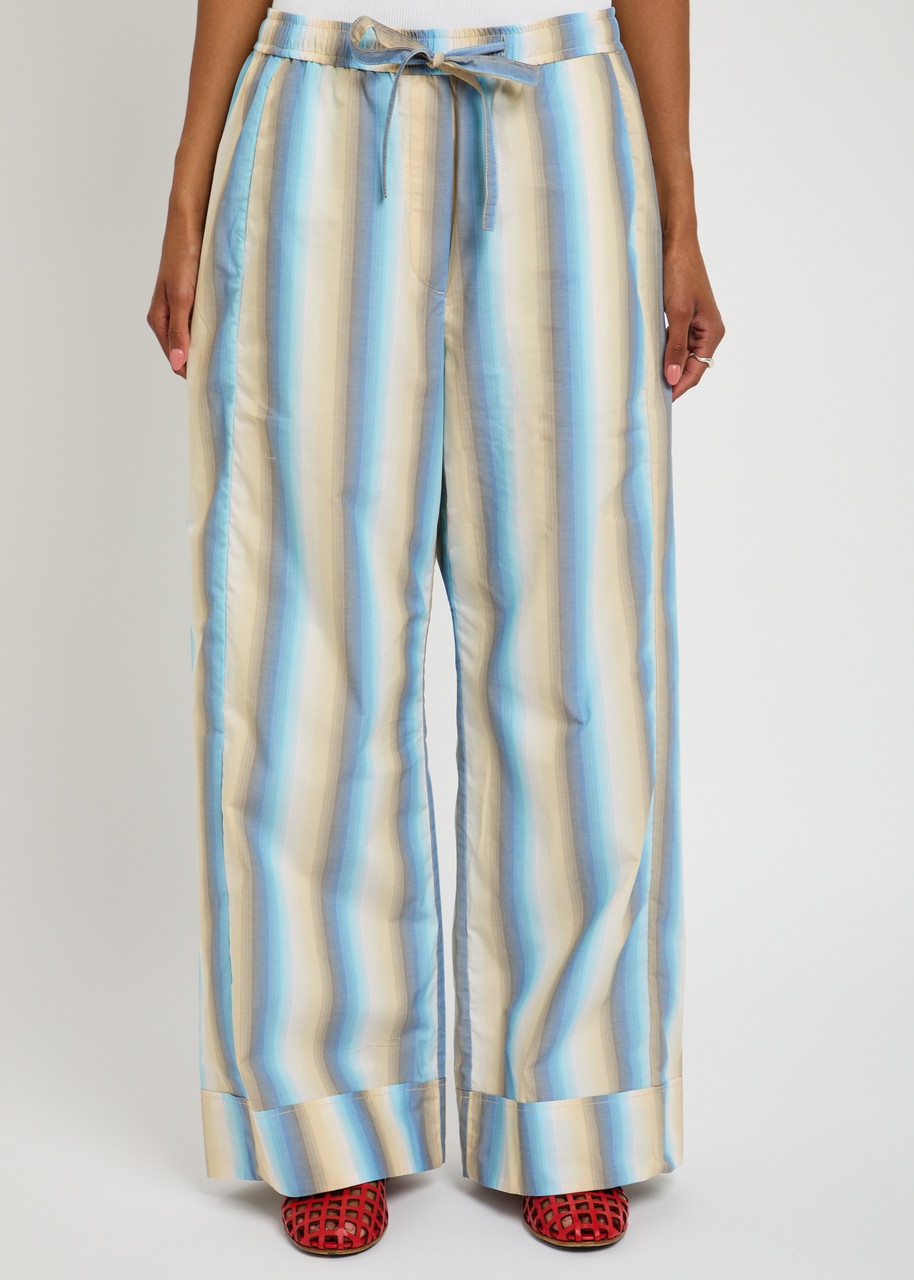 Ganni Ombre Stripe Cotton-poplin Trousers - 2