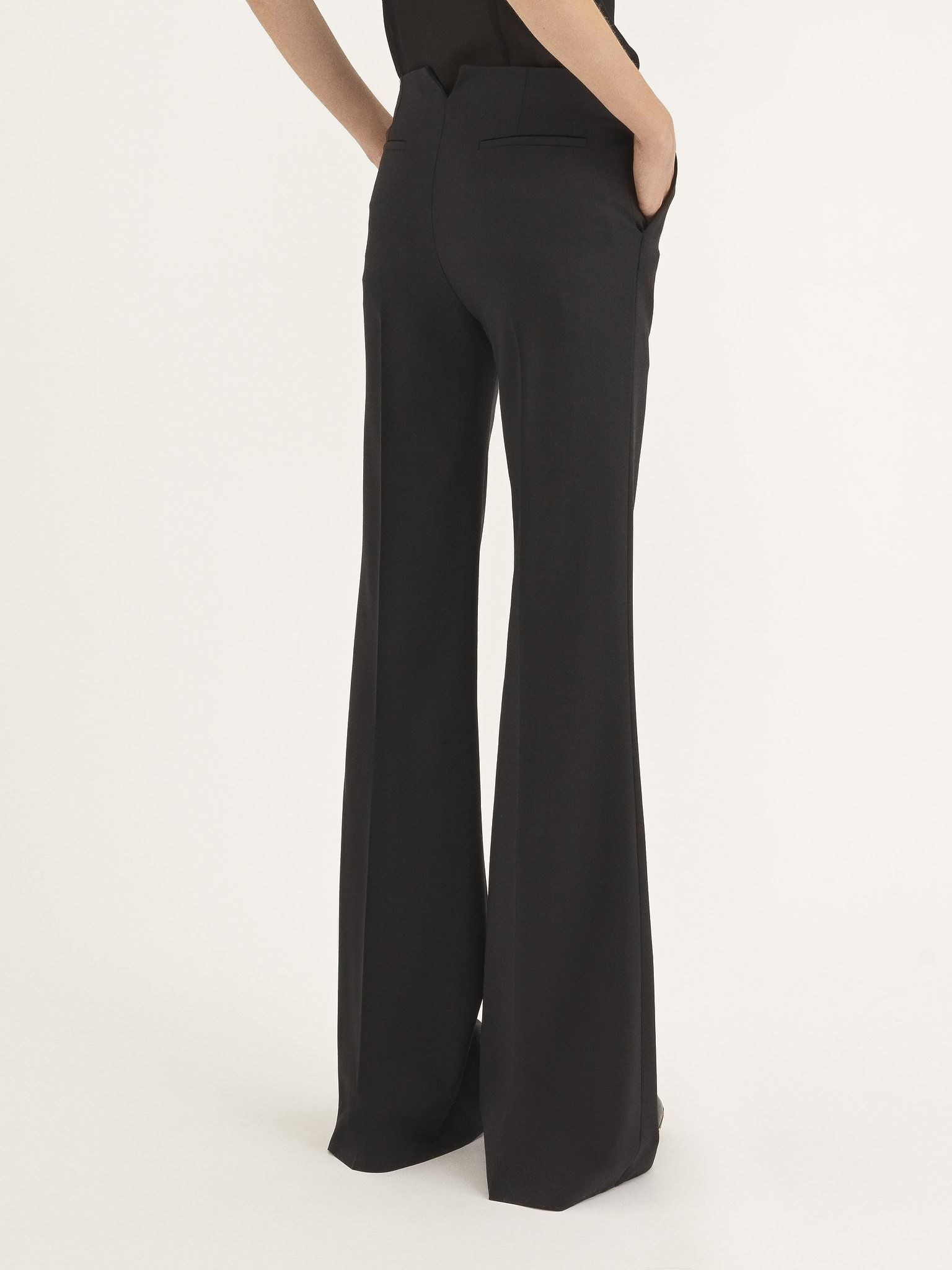 FLARE PANTS IN STRETCH WOOL - 5