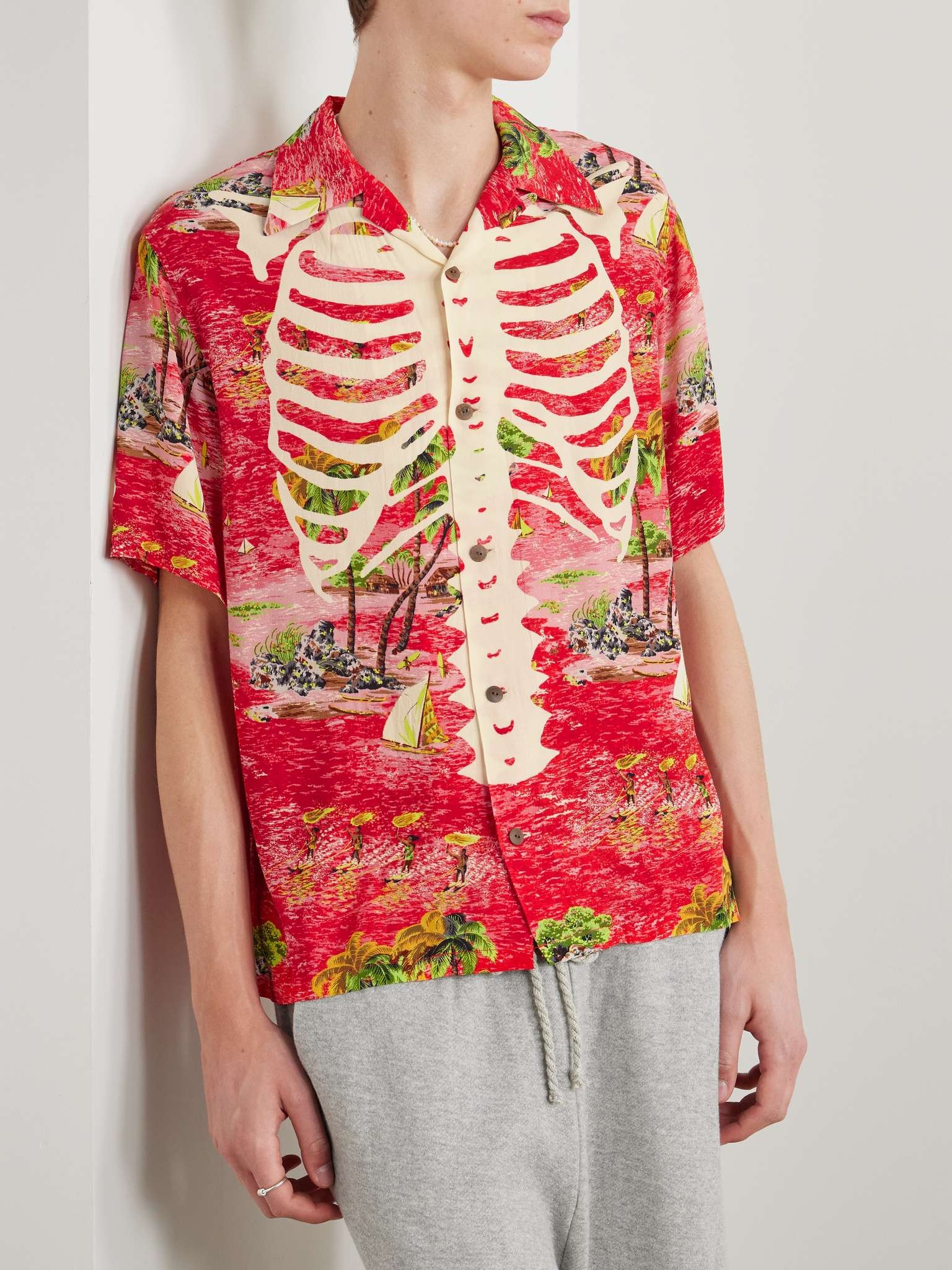 Aloha Convertible-Collar Printed Woven Shirt - 3