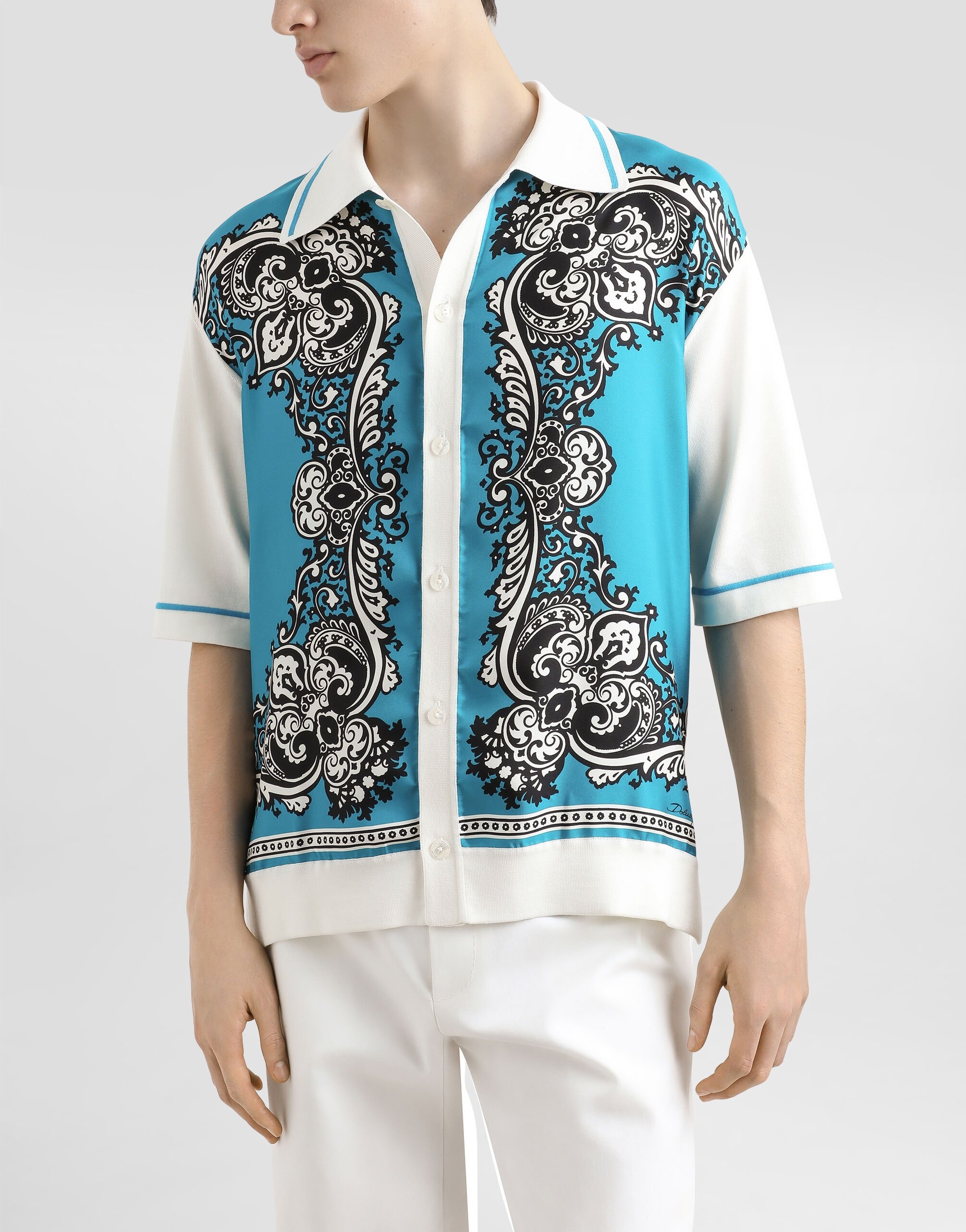 Silk and cotton shirt with bandanna print - 5