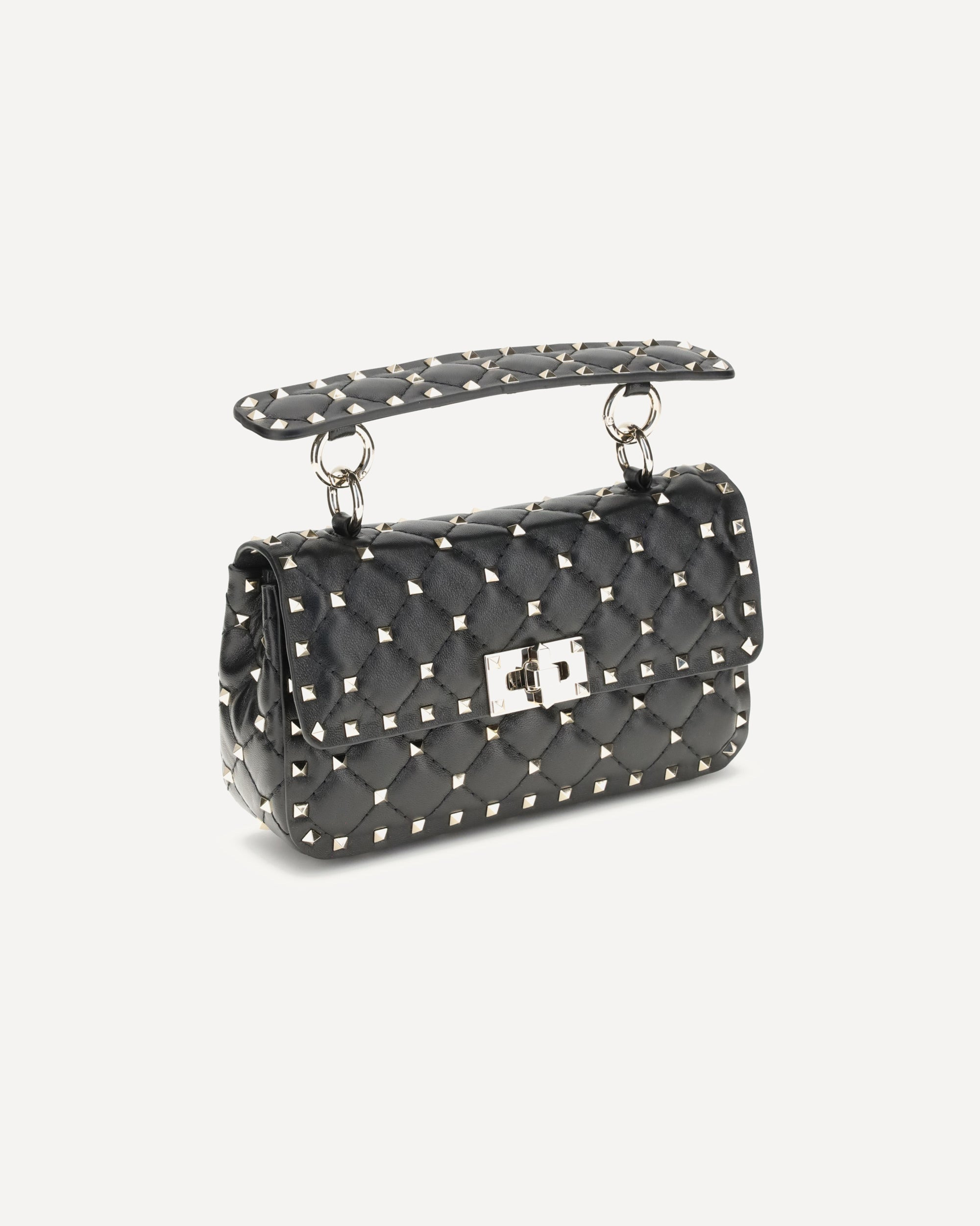 Small Leather Rockstud Spike Handbag - 2