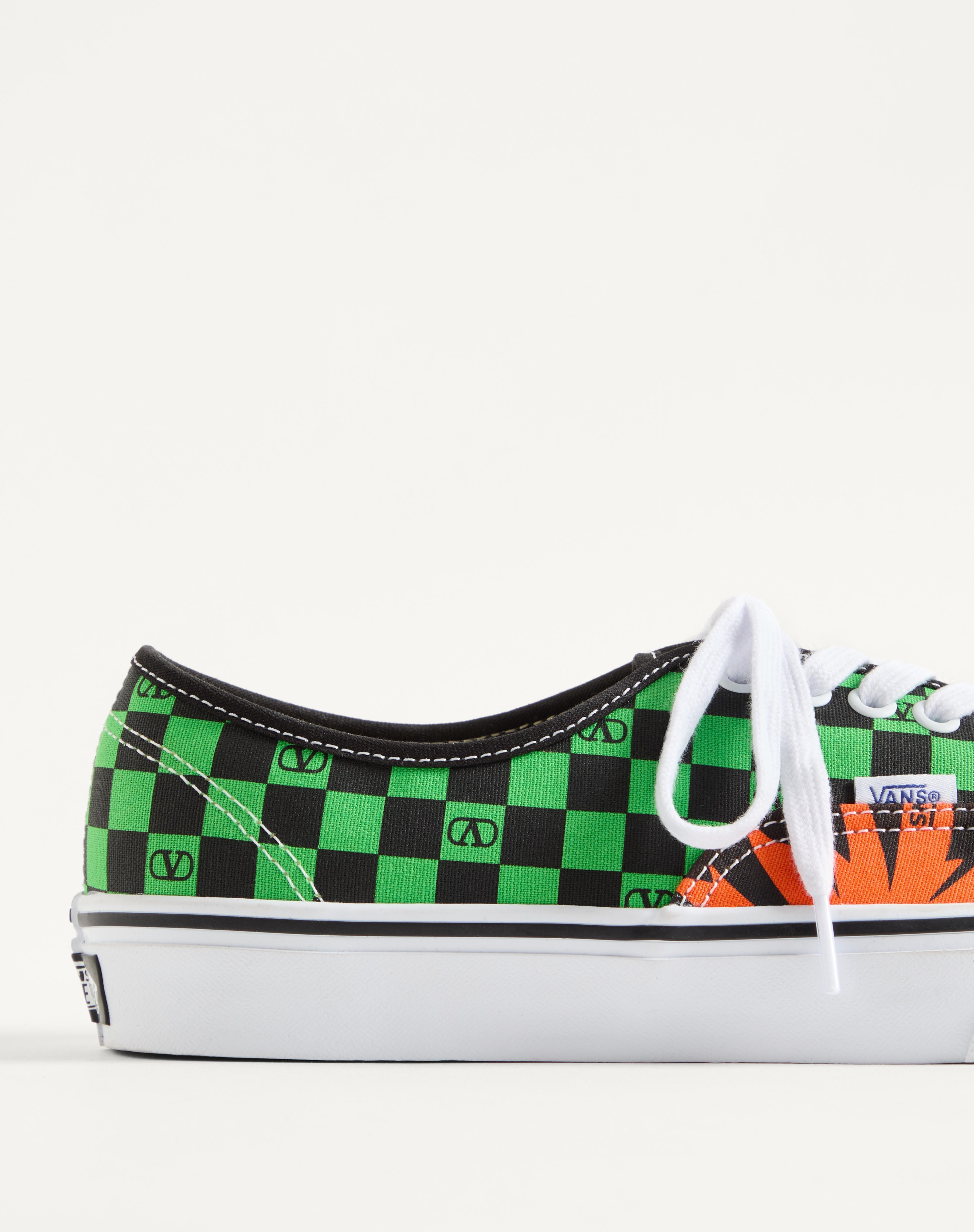 VALENTINO GARAVANI AND VANS LOW-TOP FABRIC TRAINER WITH VLOGO CHECKERBOARD PRINT AND TROPICAL LEAVES - 7