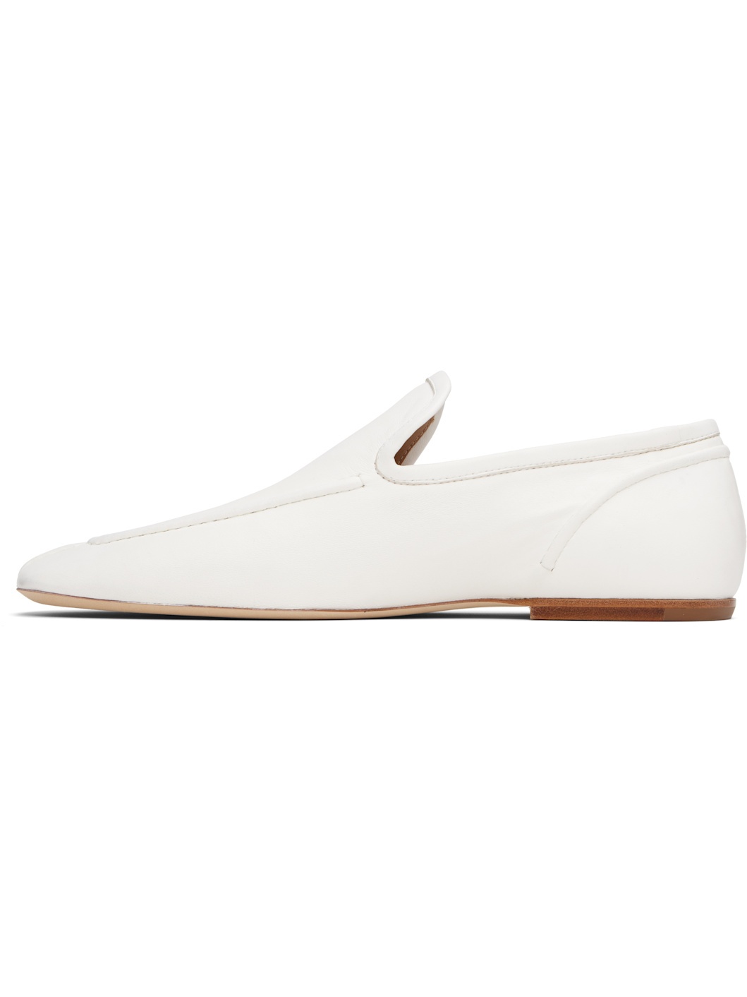 White Leather Loafers - 3