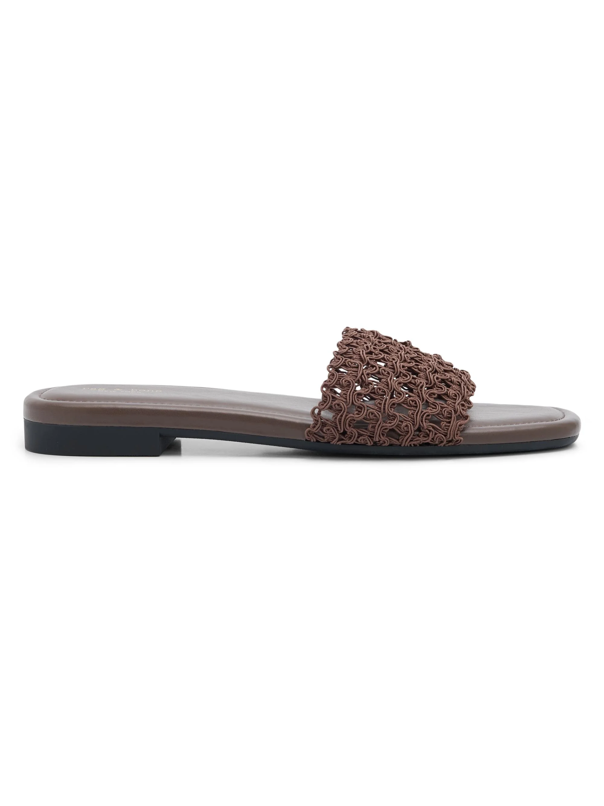 Women's Ellie Woven Strap Slides - Dark Mocha Mesh - 1