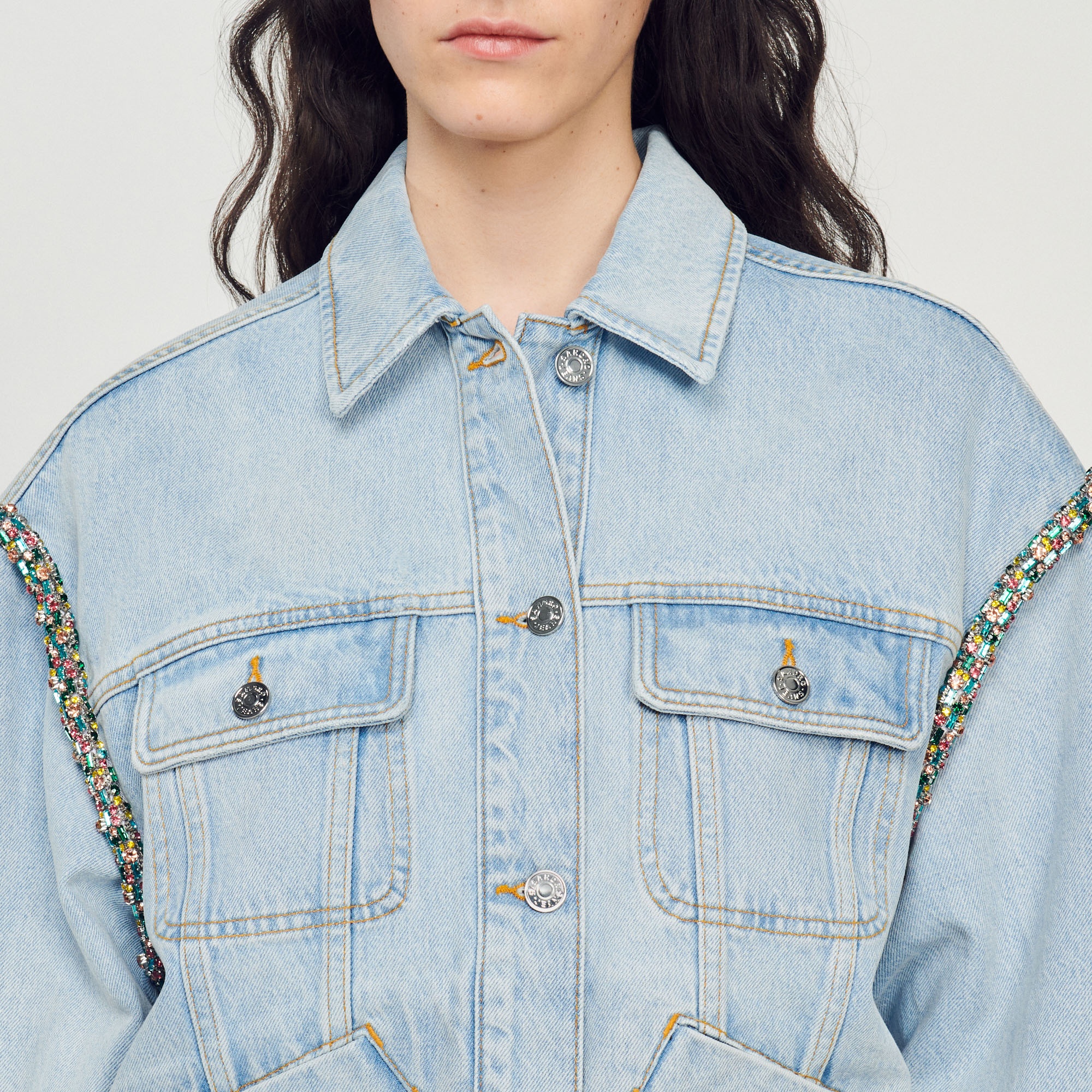 Jean jacket with rhinestones - 4