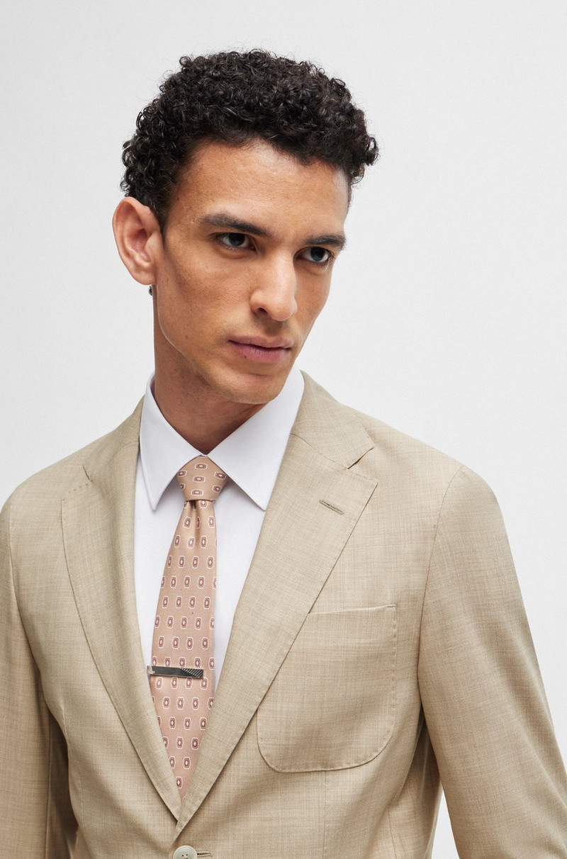 SLIM-FIT SUIT IN MELANGE VIRGIN WOOL AND SILK 5