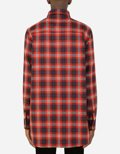 Dolce & Gabbana Wool patchwork shirt with patch outlook