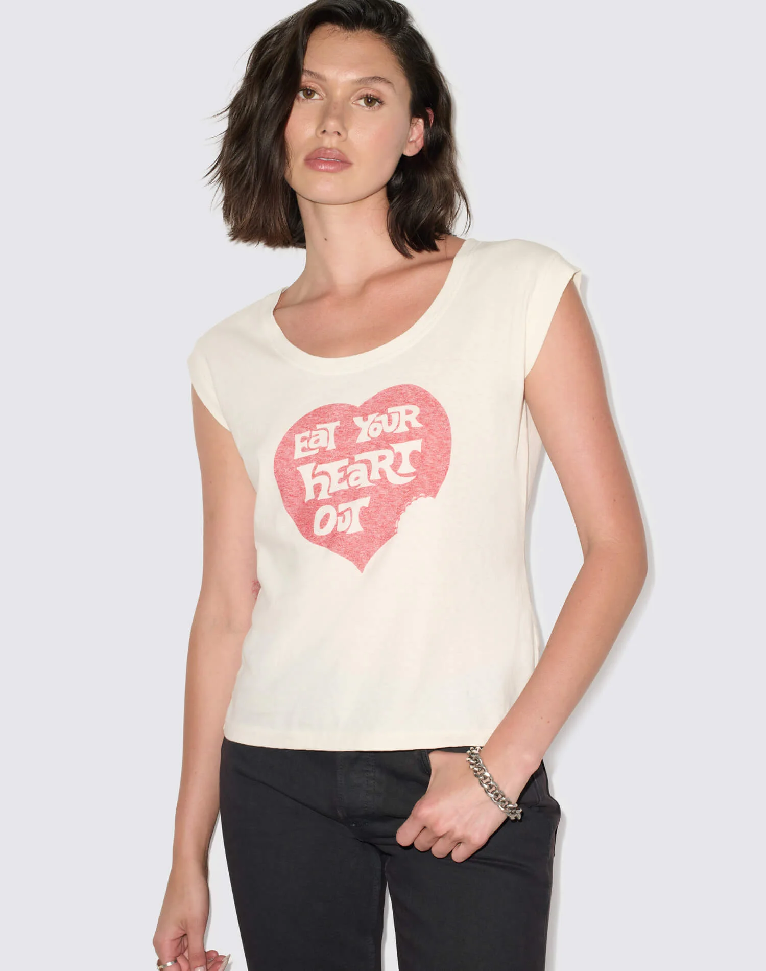 Freddie Tee Eat Your Heart - Vintage White - 1