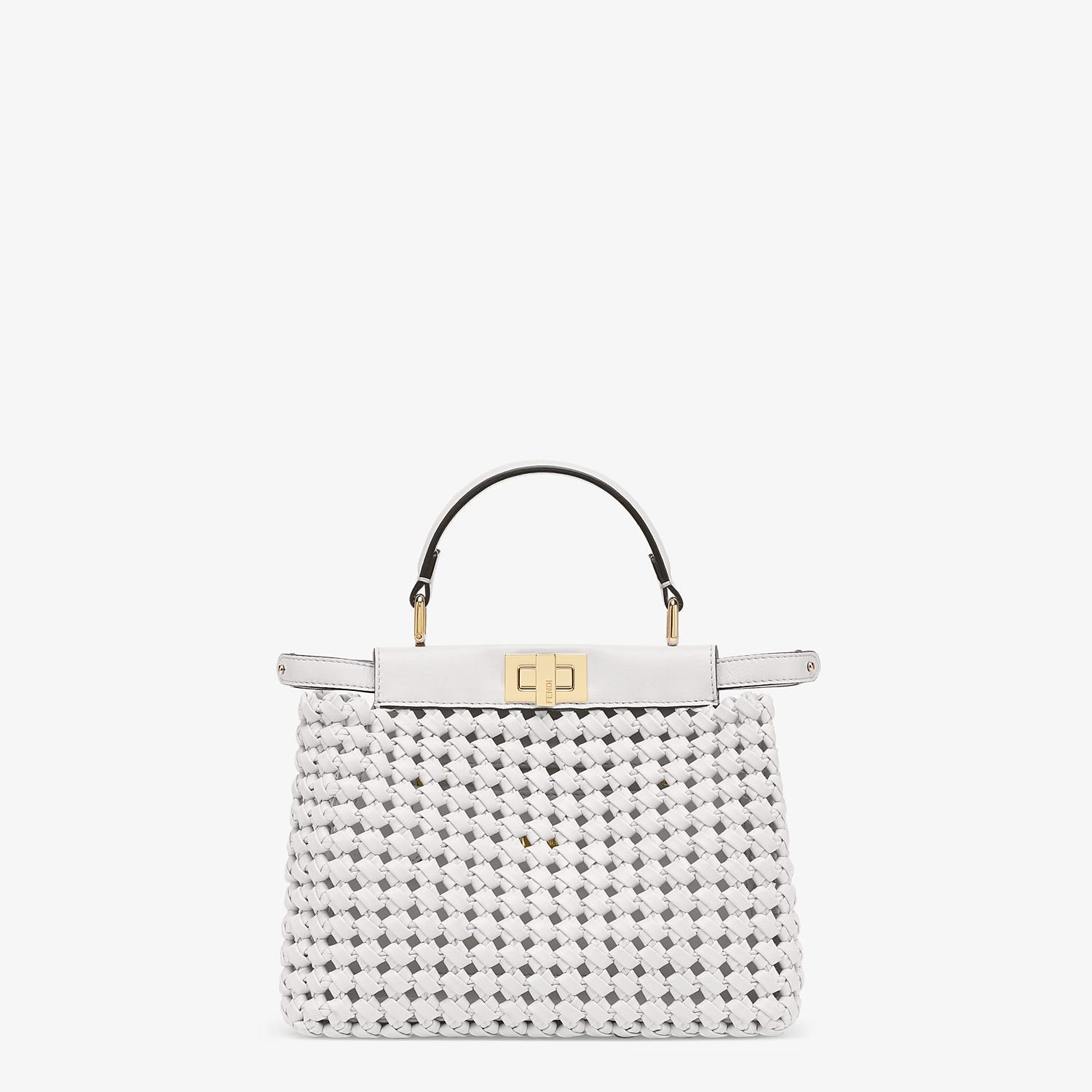 White leather interlace bag - 1