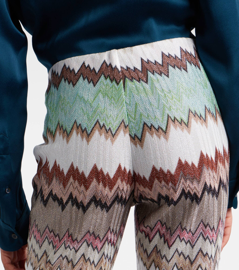 Zigzag lamé cropped straight pants 6