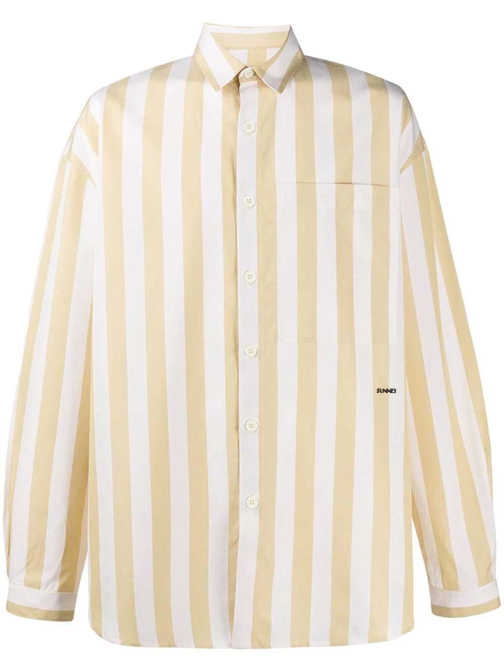 vertical stripe-print shirt - 1