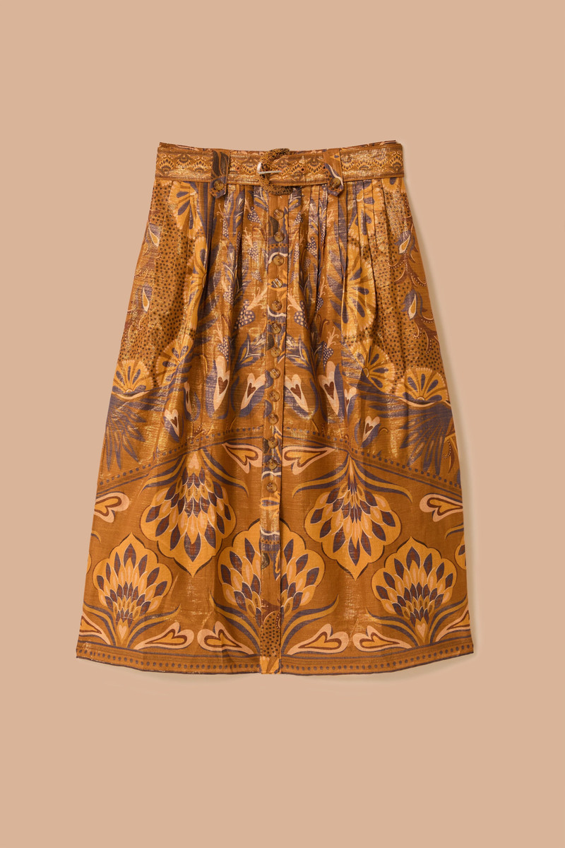 Gold Heart Forest Midi Skirt 5