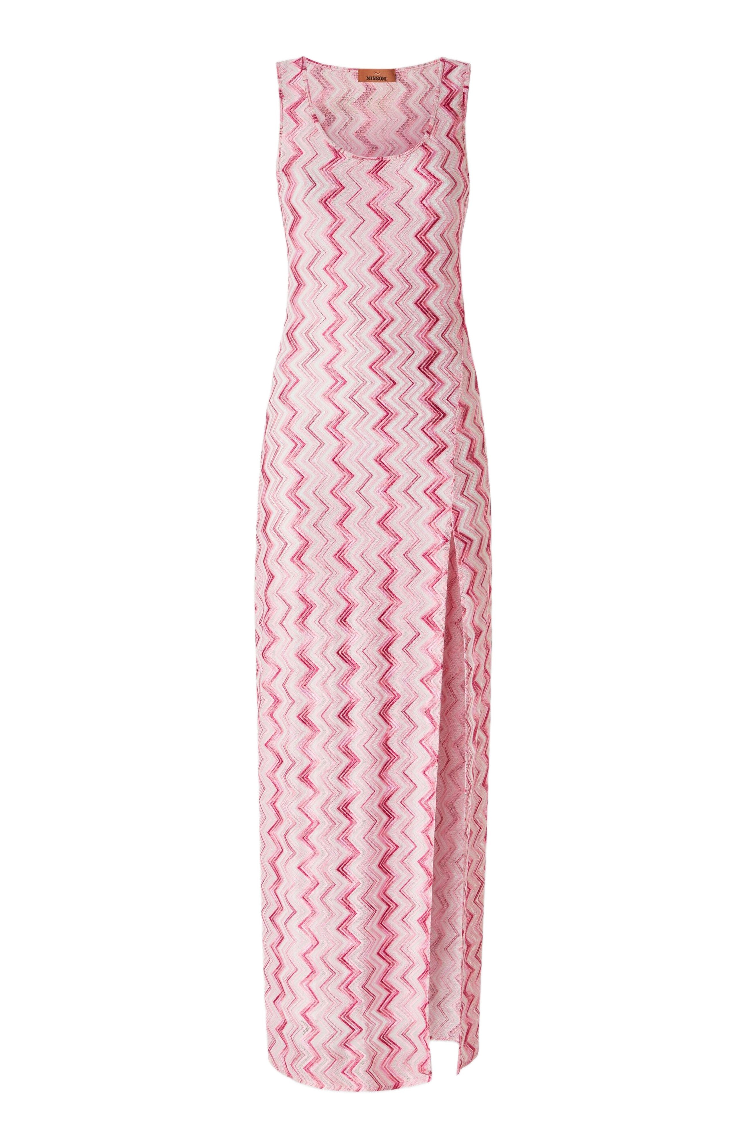 Missoni Long Cover-up Dress In Slub Zigzag Viscose Blend in White &  Pink at Nordstrom - 2