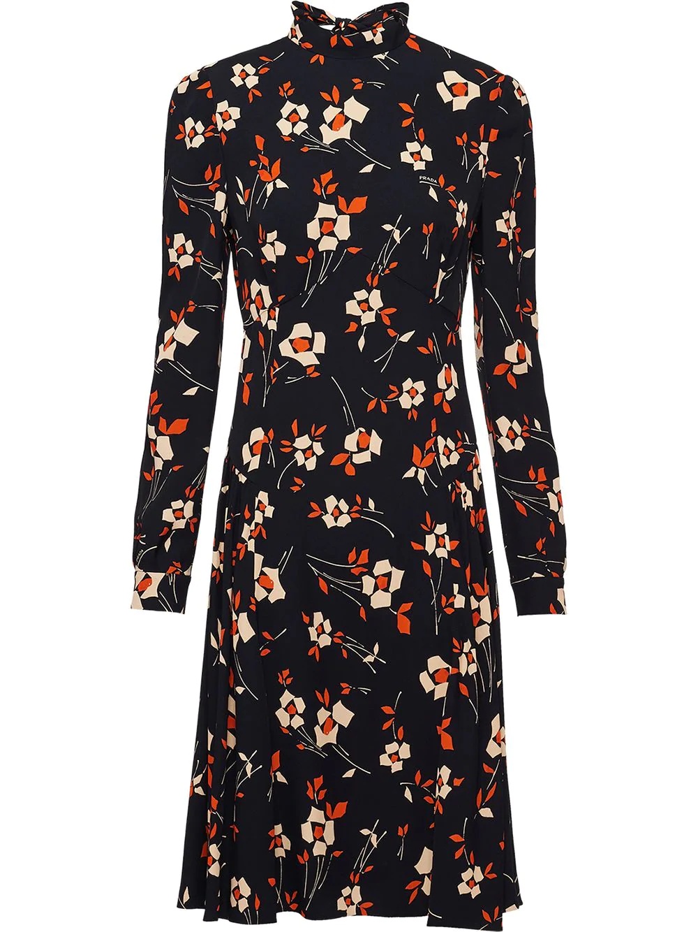 floral-print sablé dress - 1