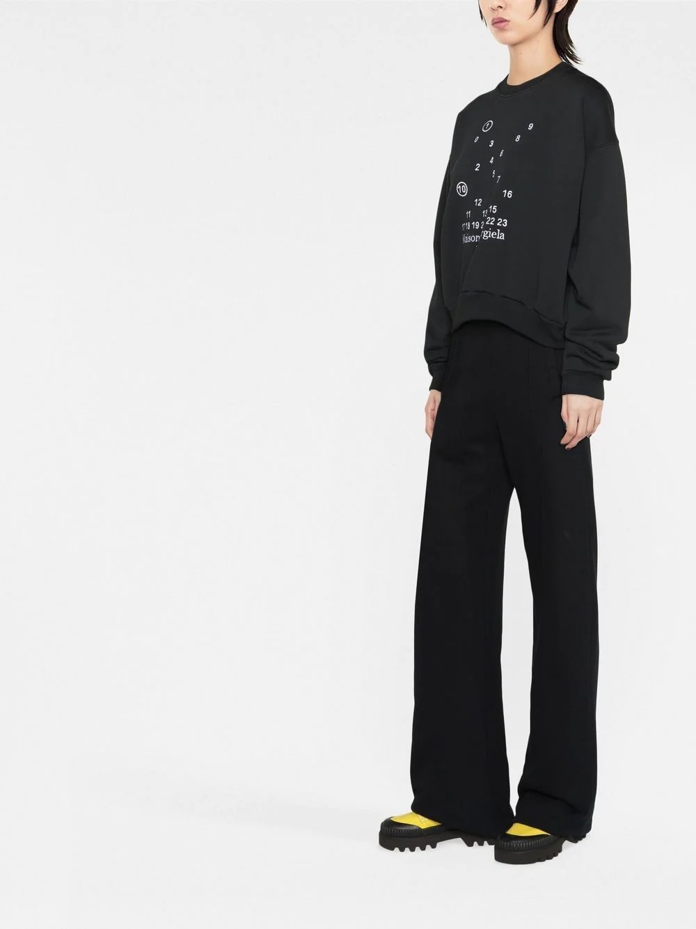 numbers-motif cotton sweatshirt - 3
