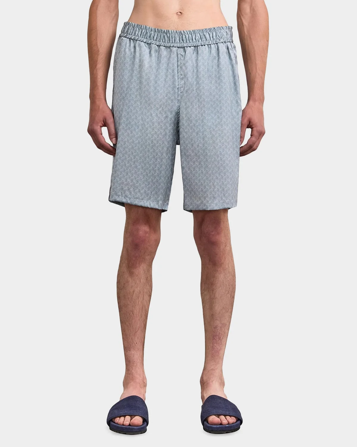 Men's Palma Printed Stretch Silk Shorts - 1