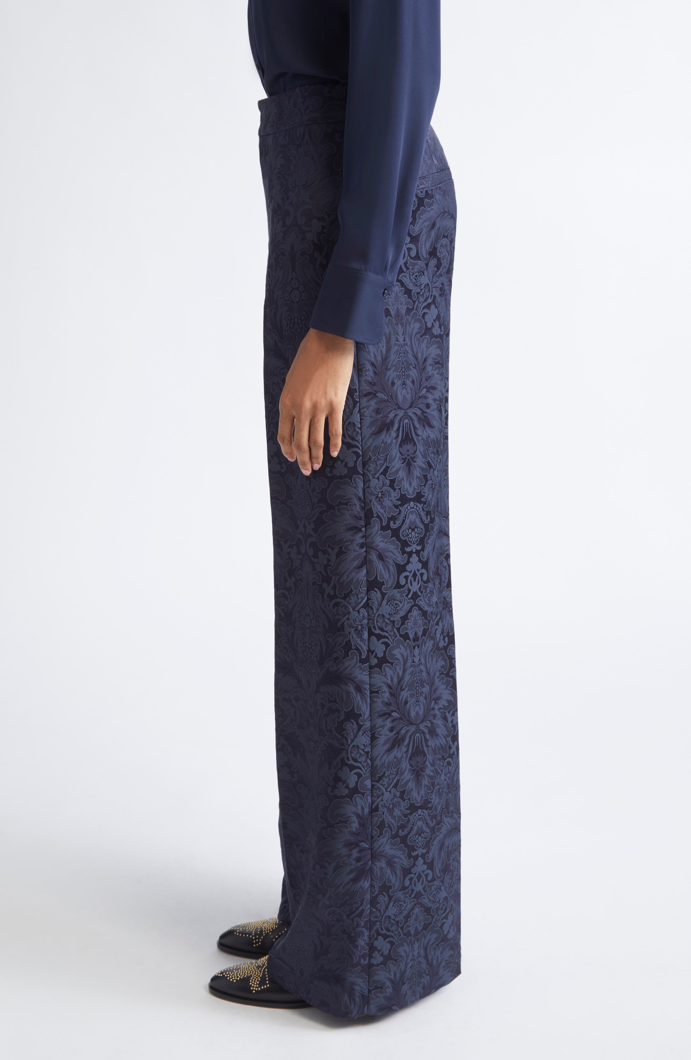 Etro Paisley Jacquard Trousers in Blu Scurissimo 3 at Nordstrom - 4