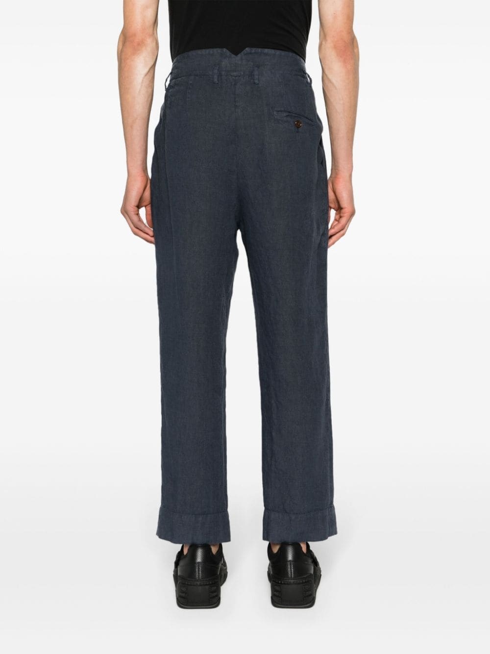 cropped linen trousers - 4