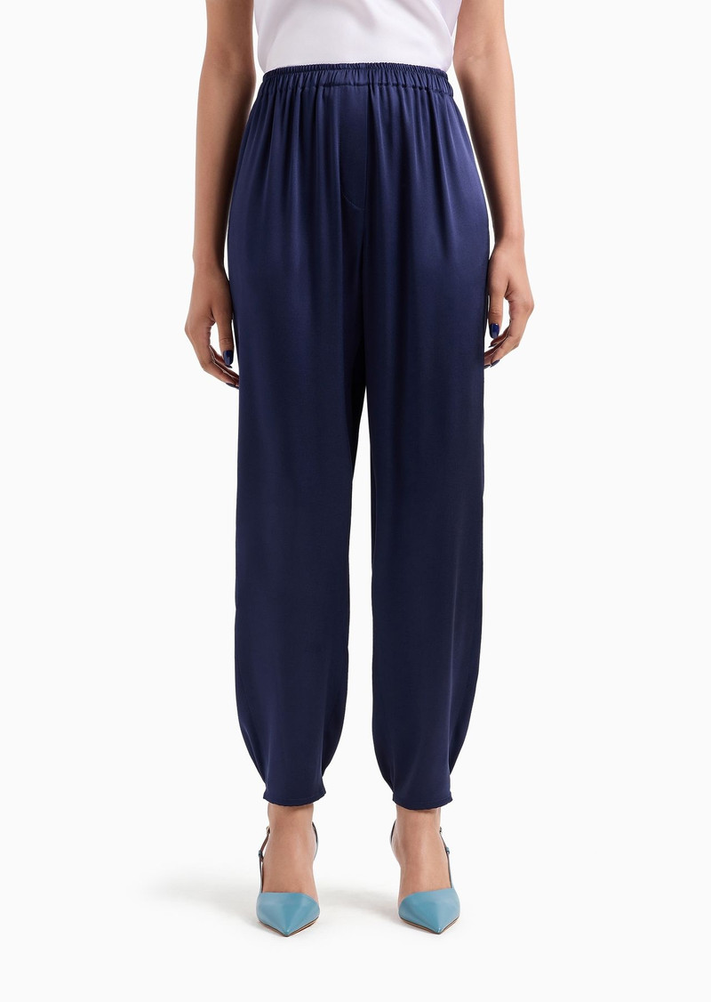 GIORGIO ARMANI Double silk-satin joggers outlook