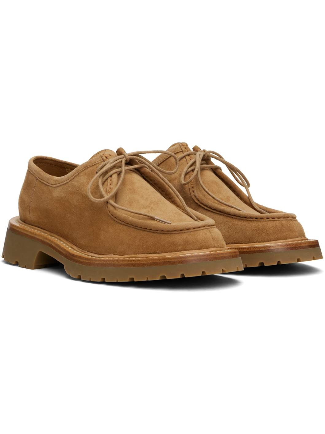 Tan New Lace-Up Derbys - 4