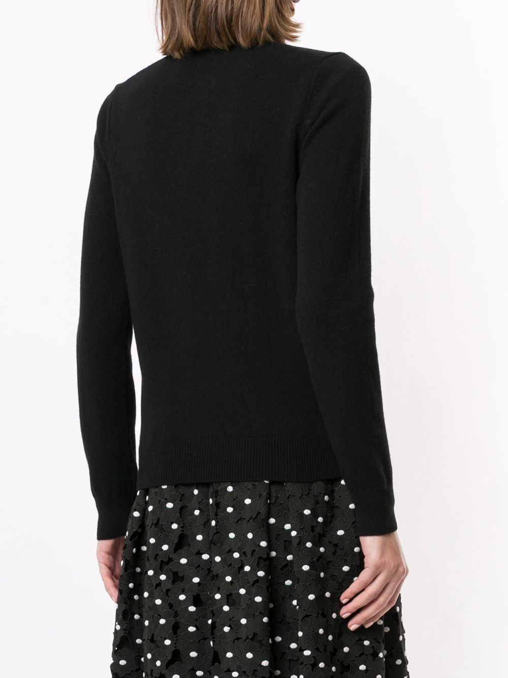logo embroidered buttoned cardigan - 4
