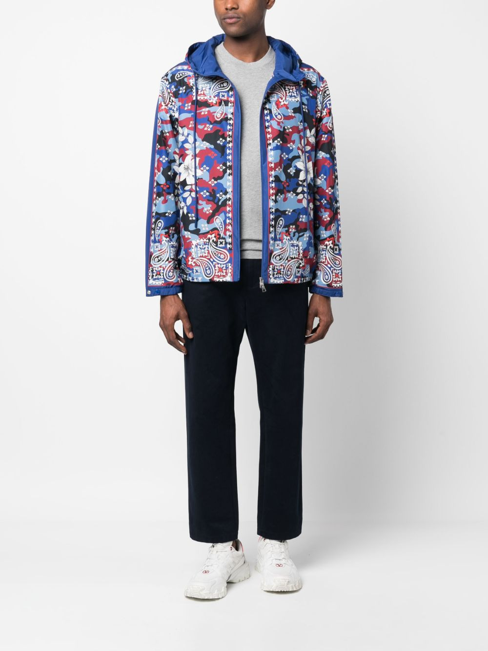 mix-print hooded jacket - 2