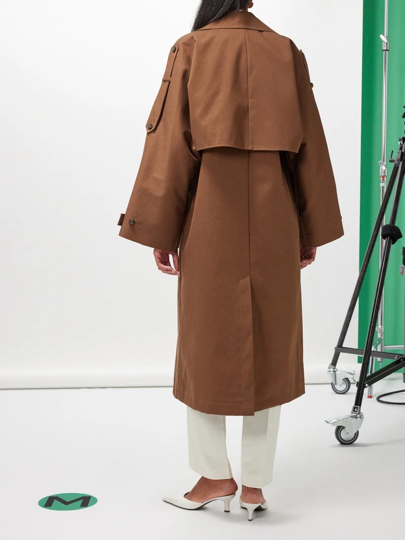 Oversized cotton-twill trench coat - 4