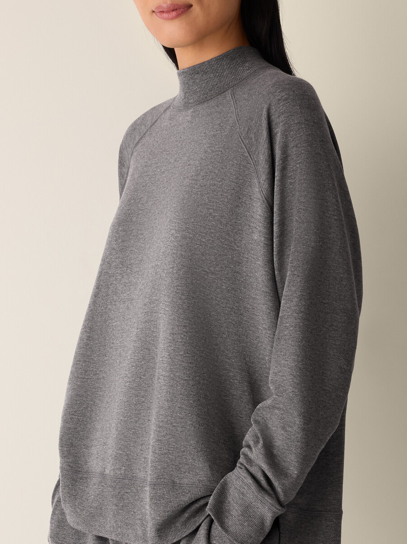 Cozy Brushed Terry Hug Mock Neck Top 5