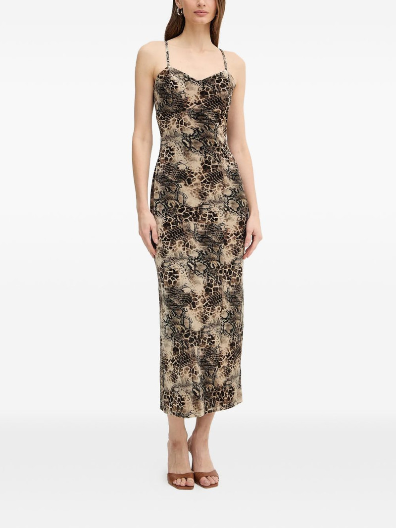 snake-print slip midi dress 1