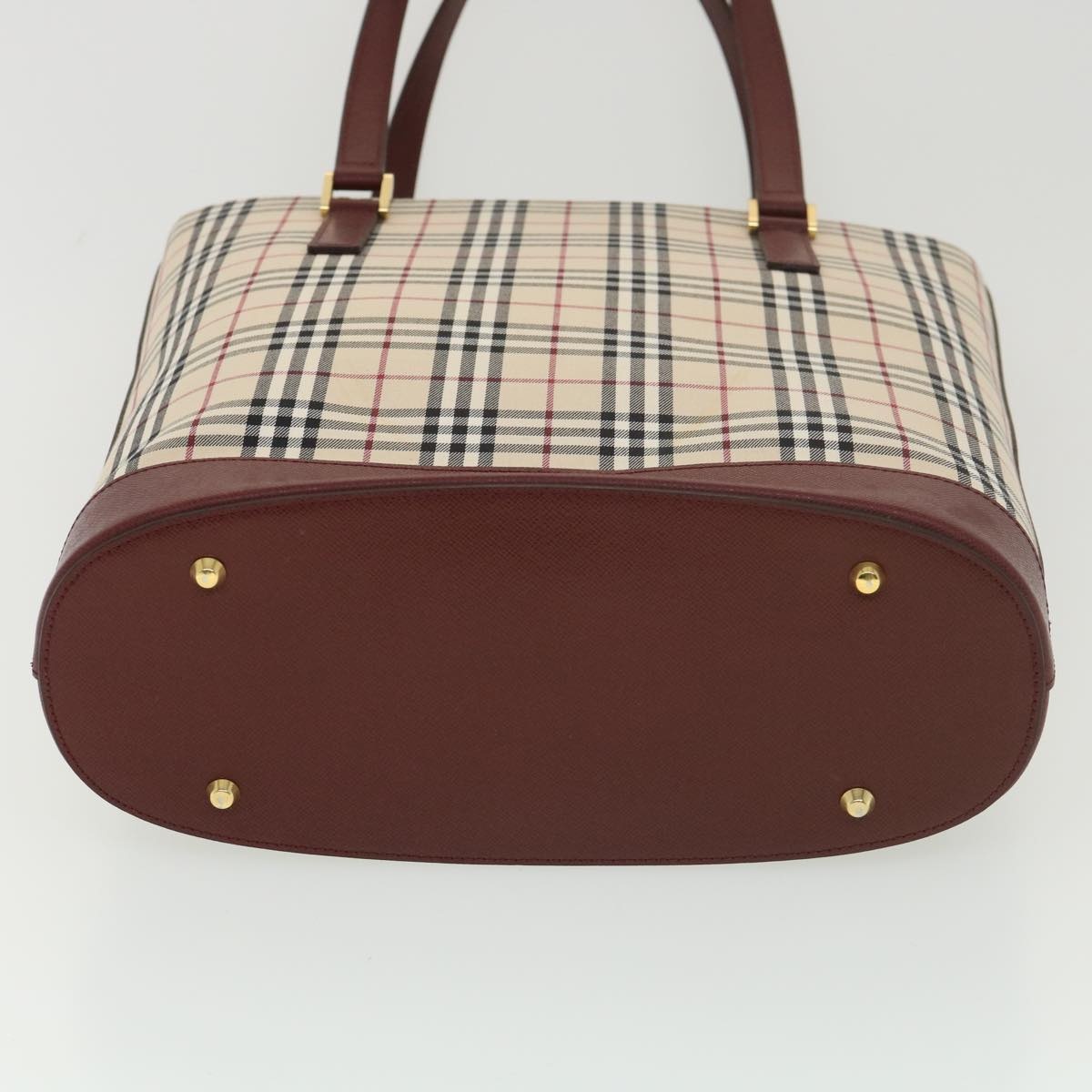 Burberry Nova Check Tote Bag Nylon Beige - 5