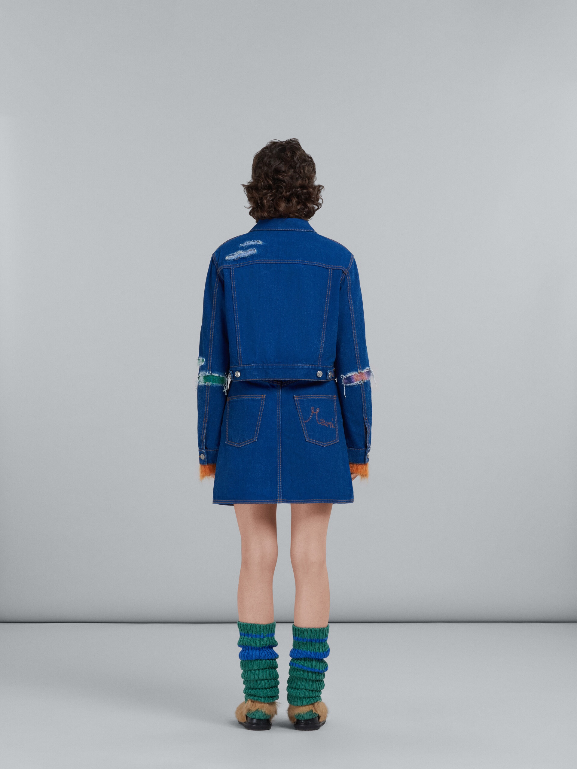 BLUE DENIM AND MOHAIR JACKET - 3