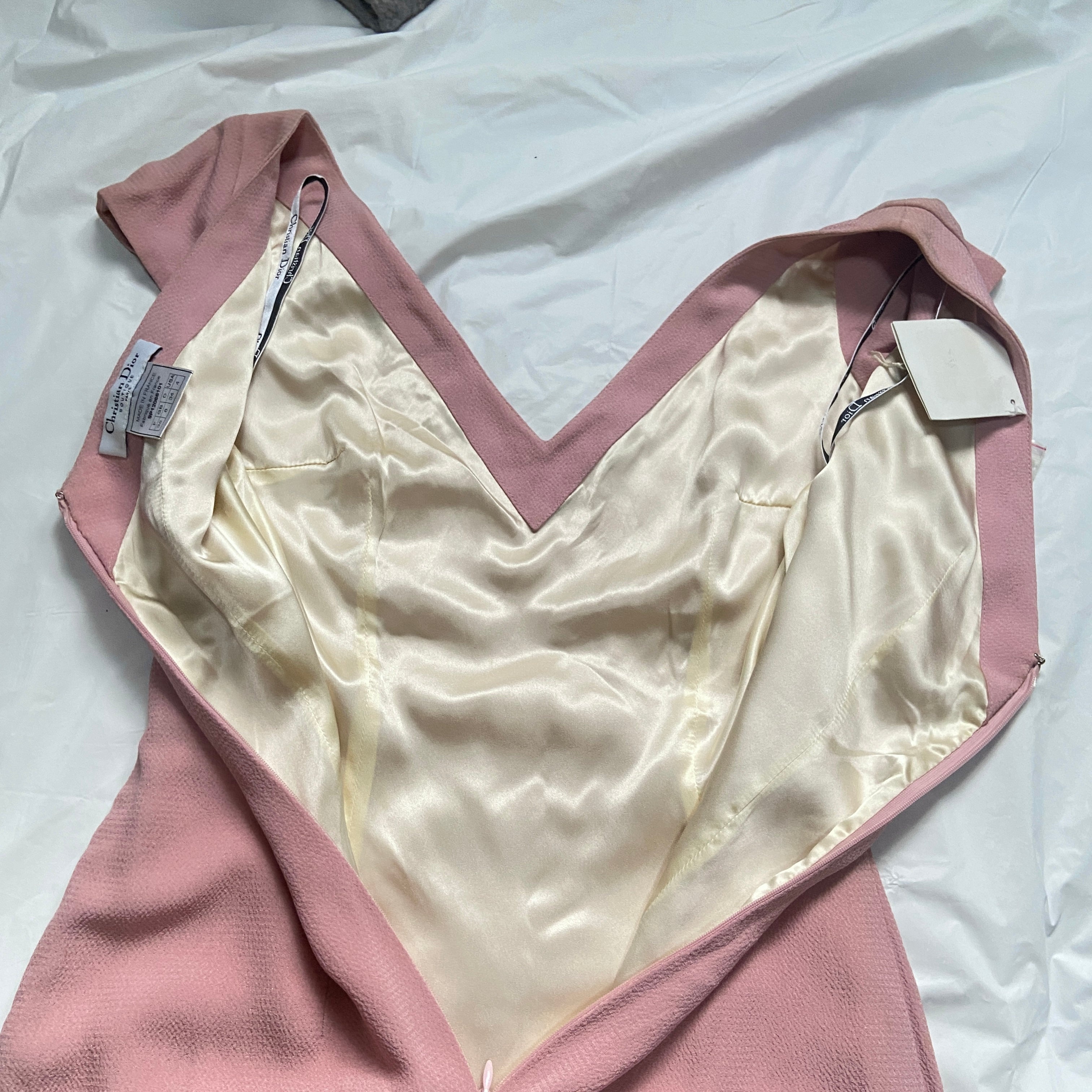 Christian dior Galliano ss99 plunging back pop pink dress - 5