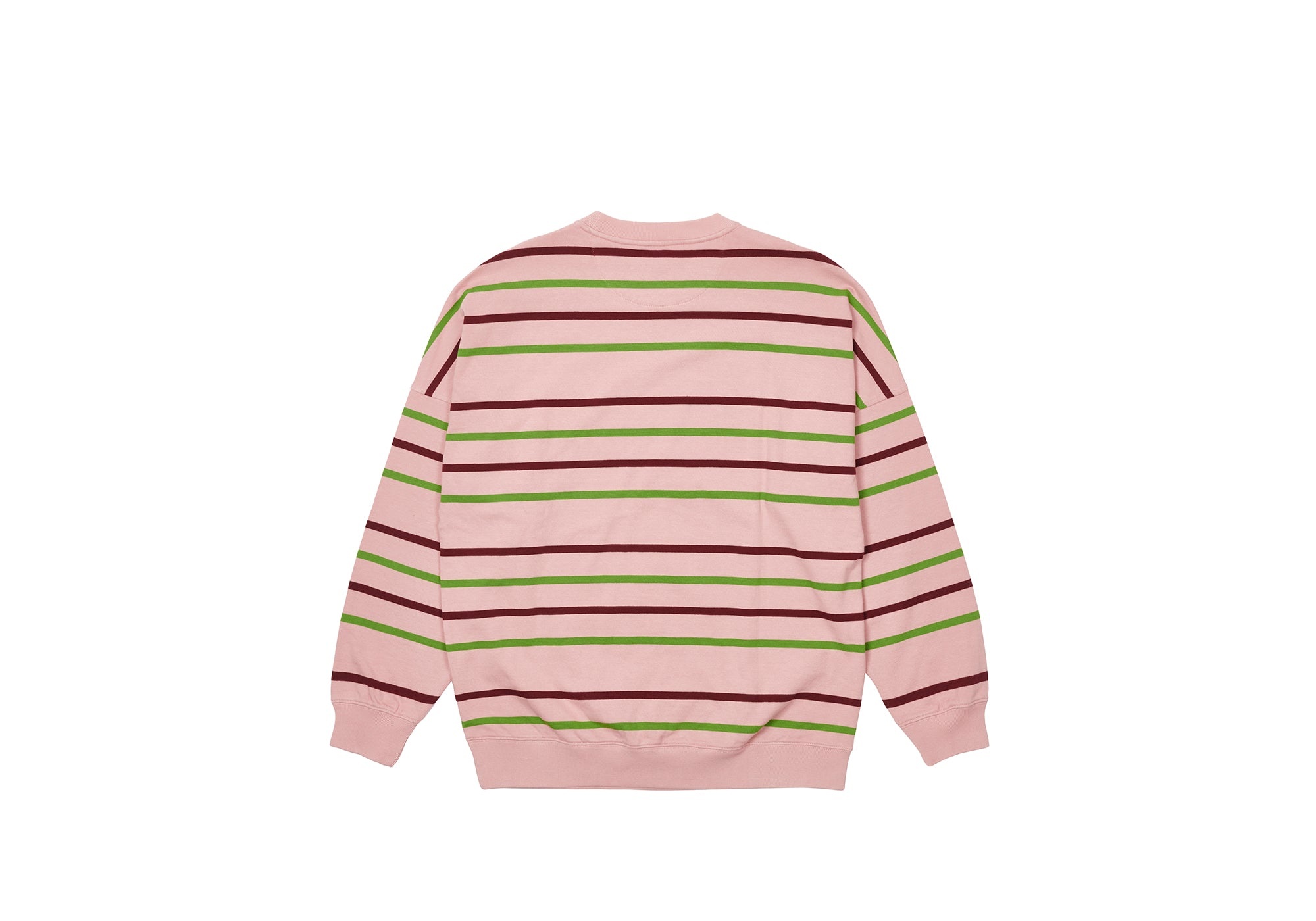 STRIPE DROP SHOULDER CREW PINK - 2