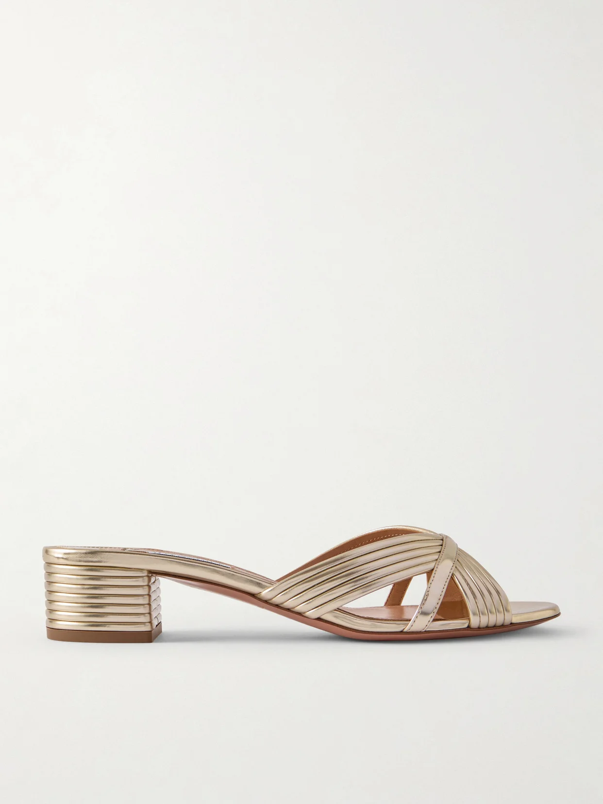 Sundance 35 Metallic Leather Mules - 1