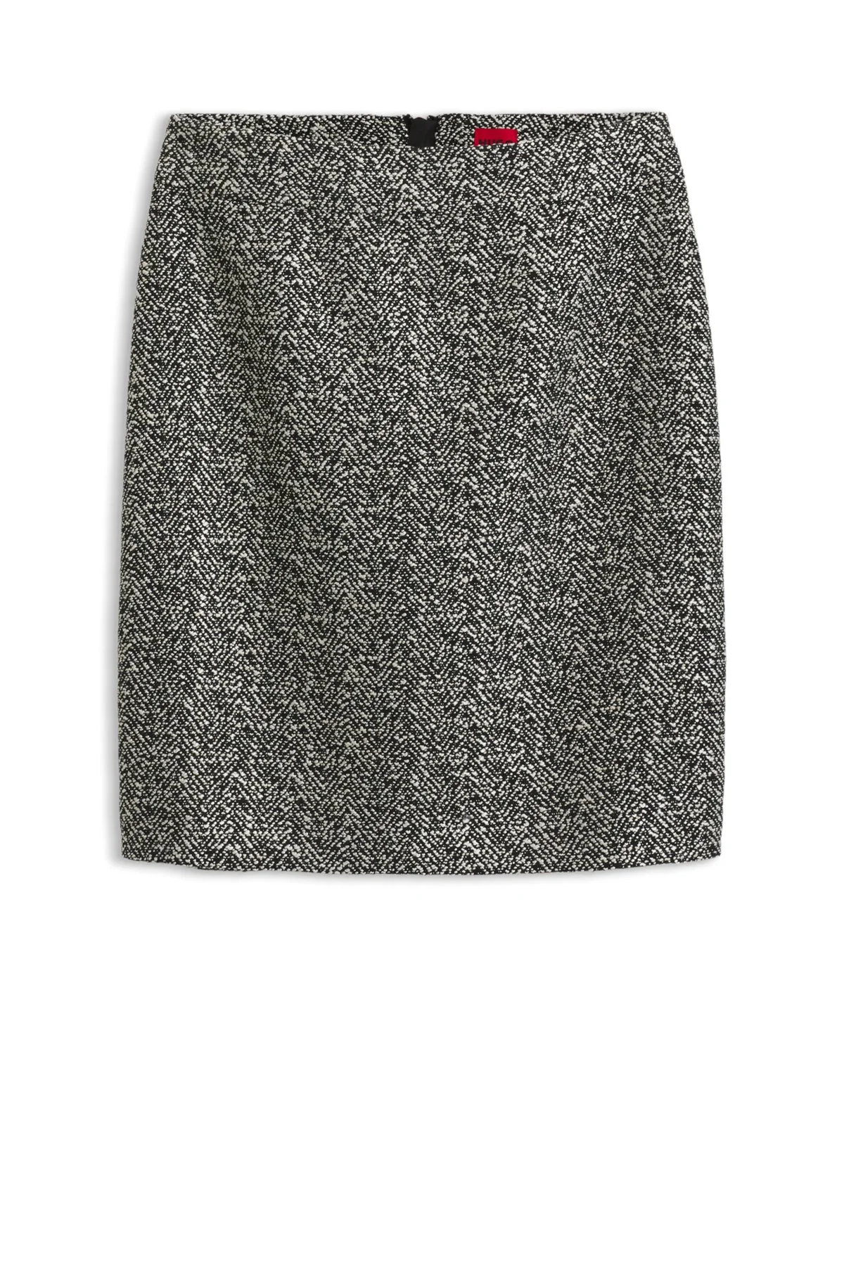 SLIM-FIT PENCIL SKIRT WITH HERRINGBONE PATTERN - 1