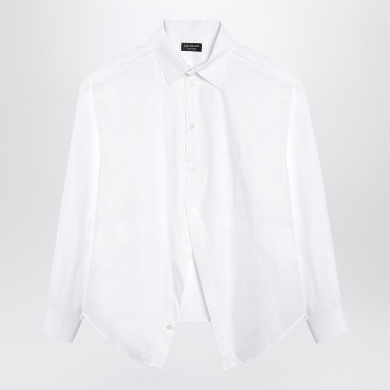 Balenciaga Asymmetrical White Cotton Shirt Women - 1