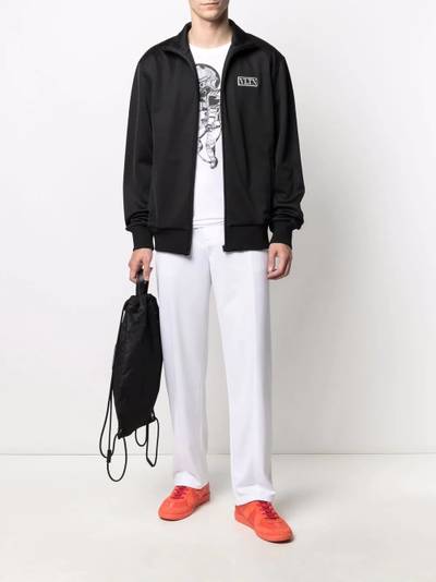 Valentino logo-patch zipped sweatshirt outlook