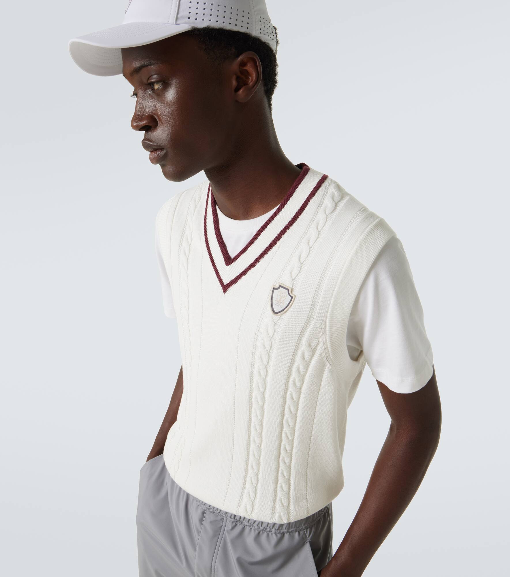Cable-knit cotton sweater vest - 5