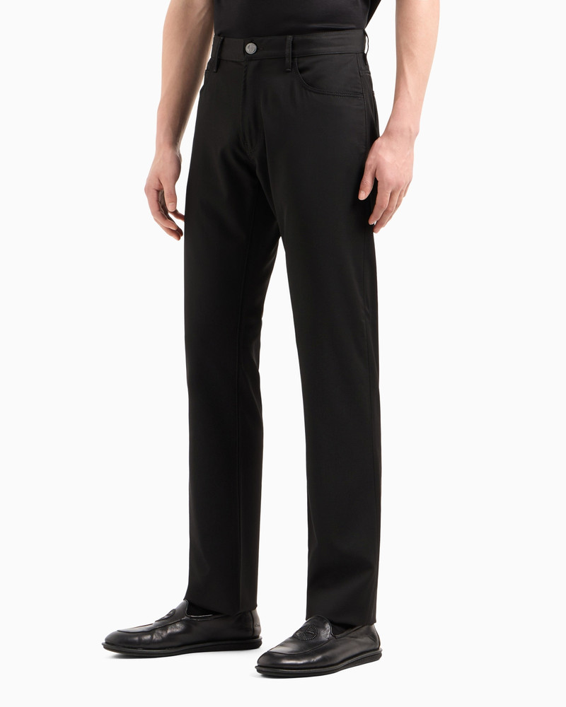 GIORGIO ARMANI Five-pocket, regular-fit, virgin-wool trousers outlook