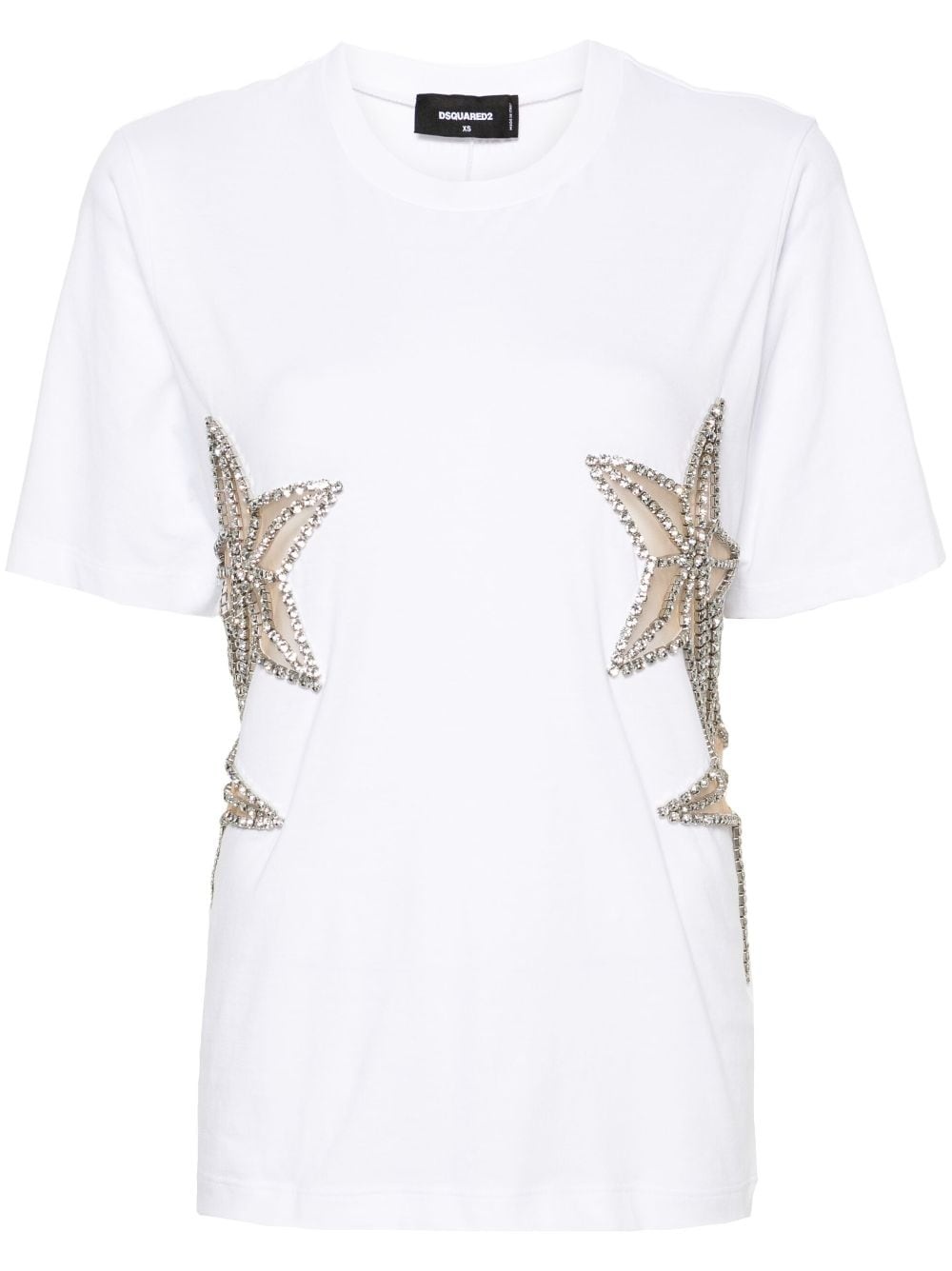 crystal-embellished cotton T-shirt - 1