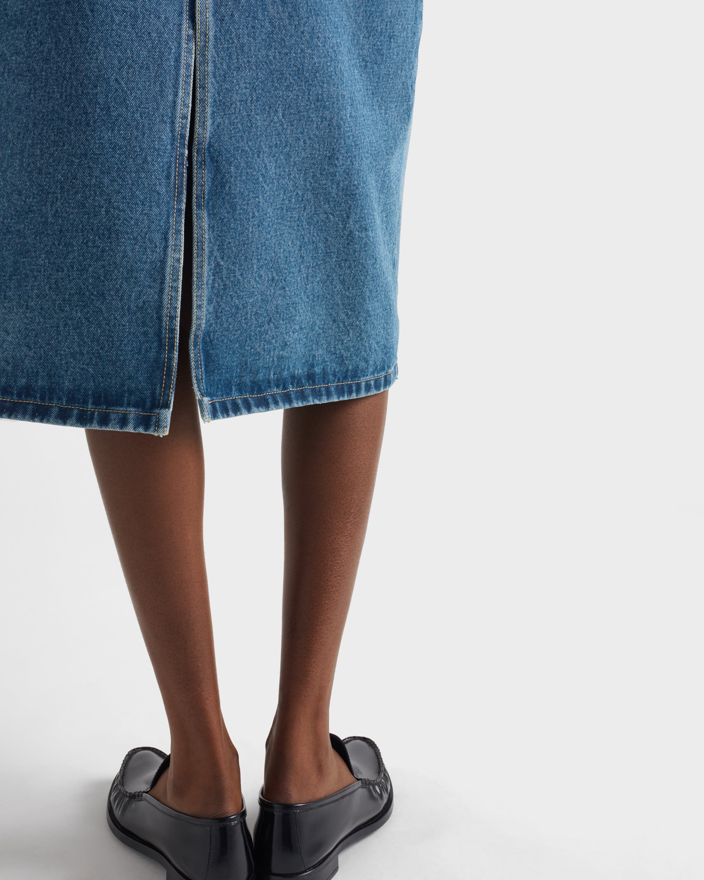 Flared denim skirt - 4