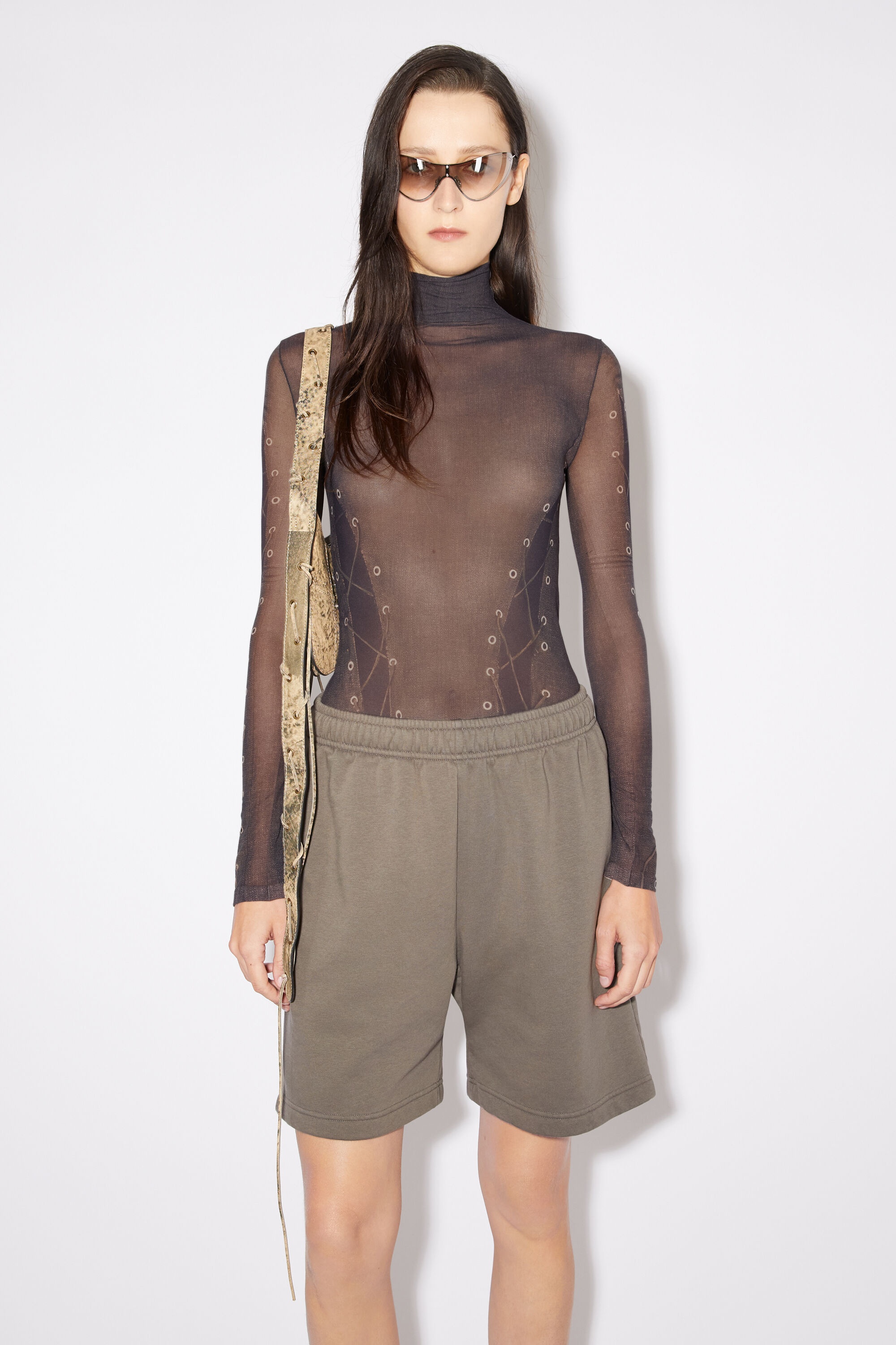 Acne Studios Trompe l'oeil top - Dark brown/beige | REVERSIBLE