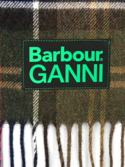 Barbour x Ganni tartan-check wool scarf outlook