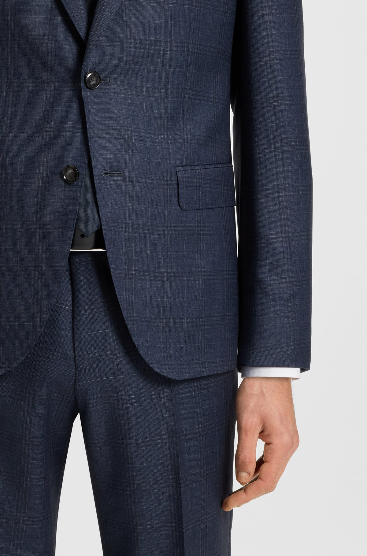 SLIM-FIT THREE-PIECE SUIT IN CHECKED WOOL - 5