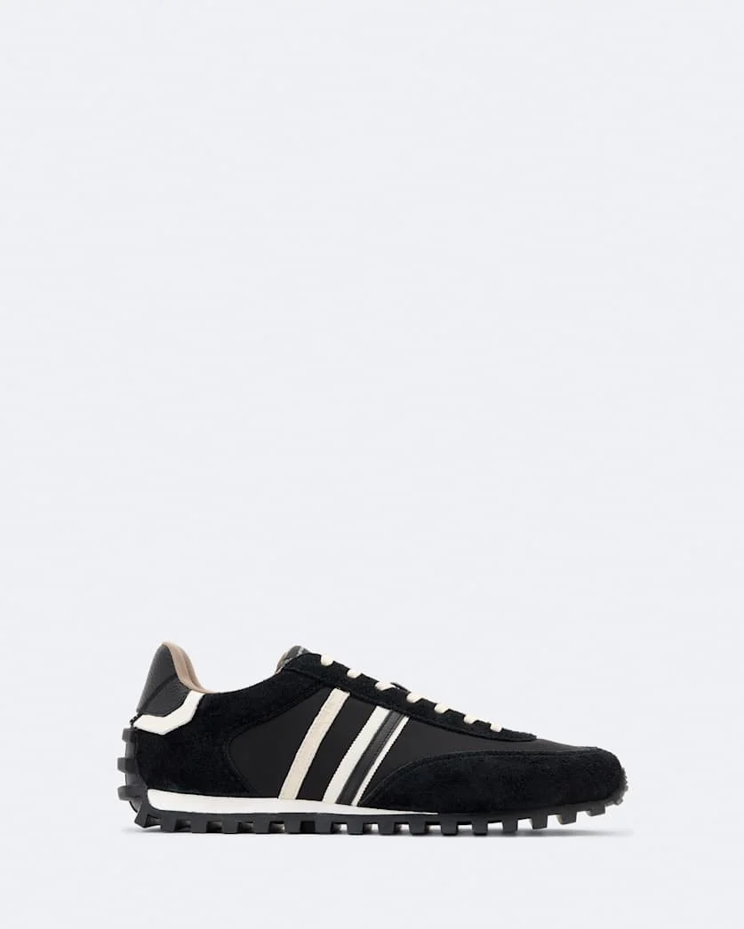 ROBIN NYLON AND SUEDE RUNNER SNEAKERS - 1
