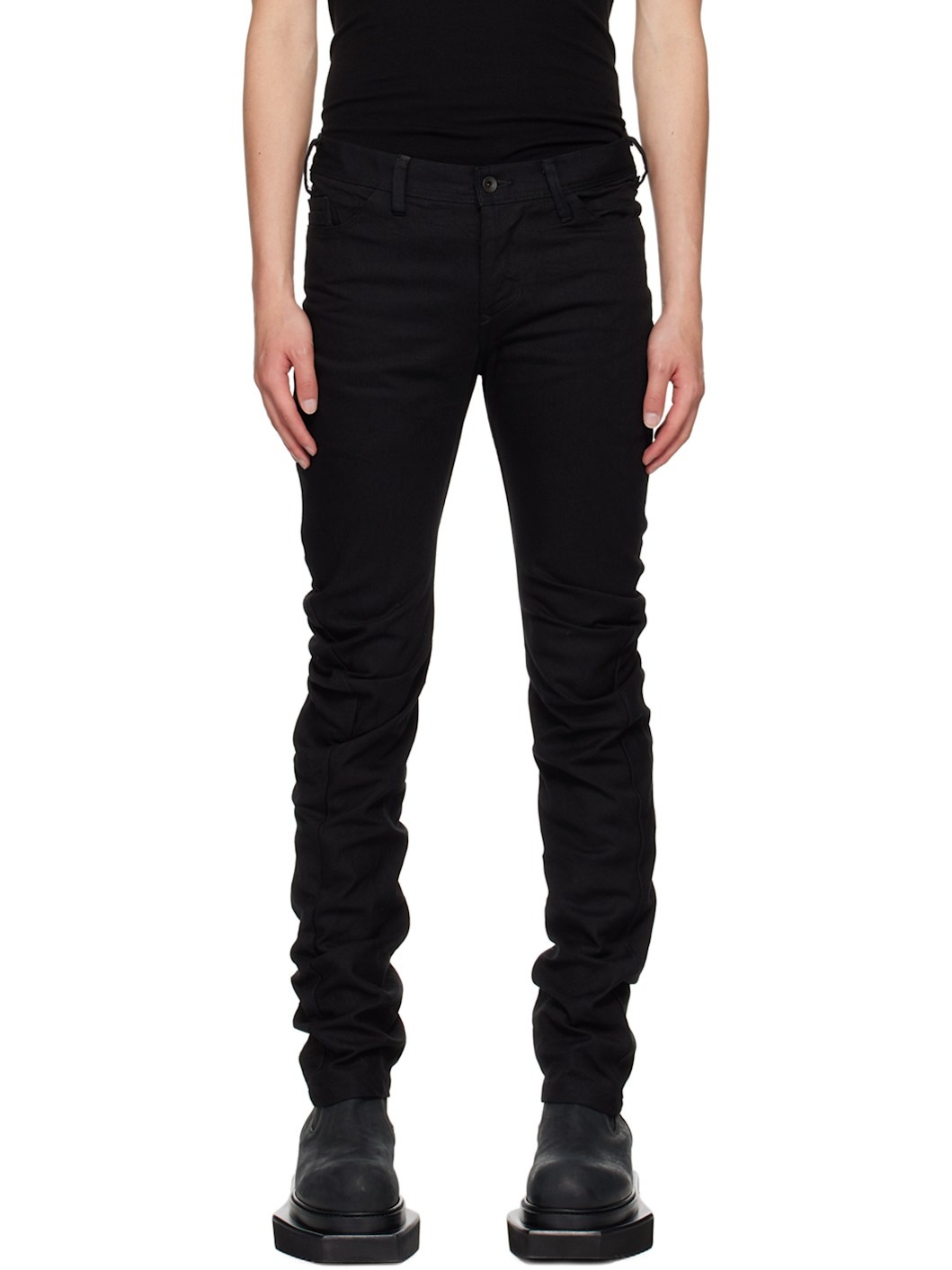 Black Indirect Skinny Jeans - 1