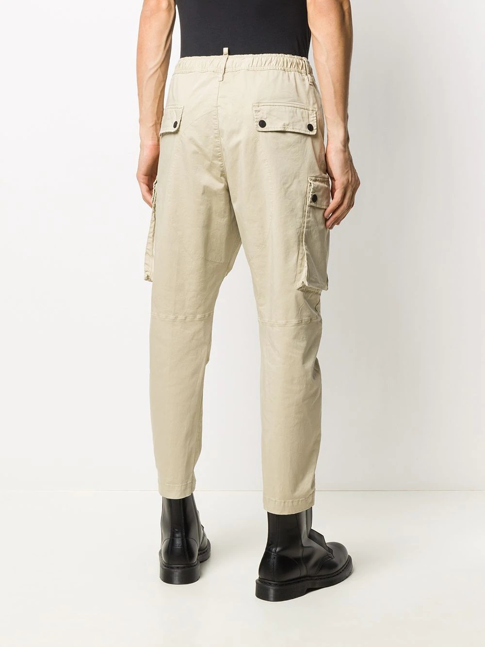 logo print tapered cargo trousers - 4