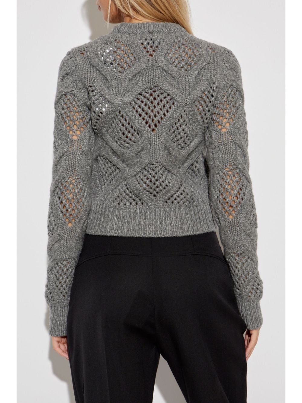 open-knit long-sleeve jumper - 4